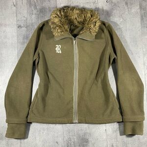 Y2k Radical Fleece Jumper with Fur Collar